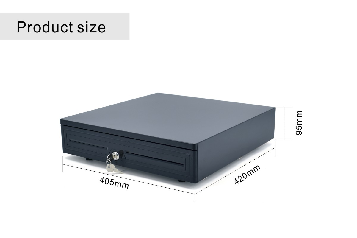 Dimensions of cash drawers with removable coin trays