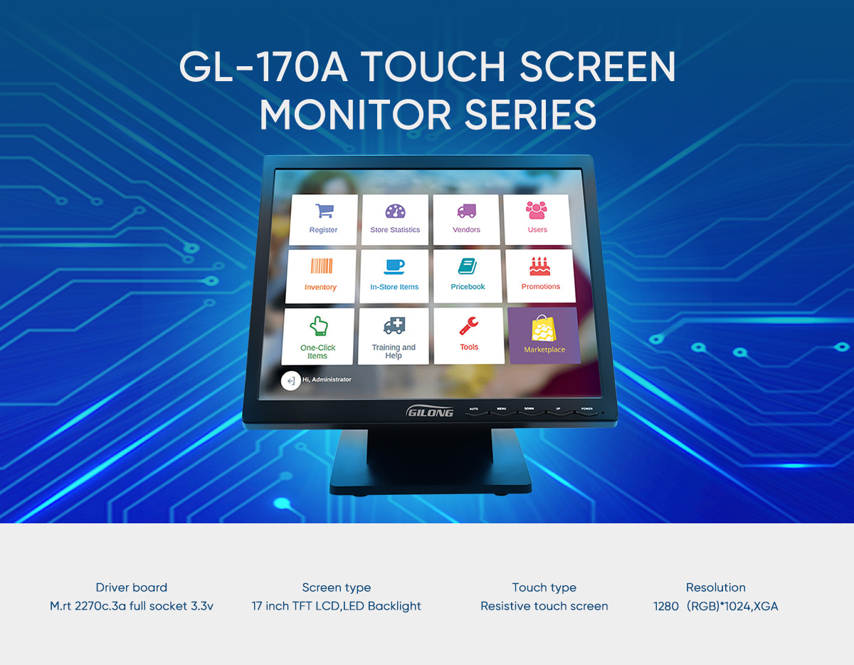 LCD 17 inch point of sale monitor